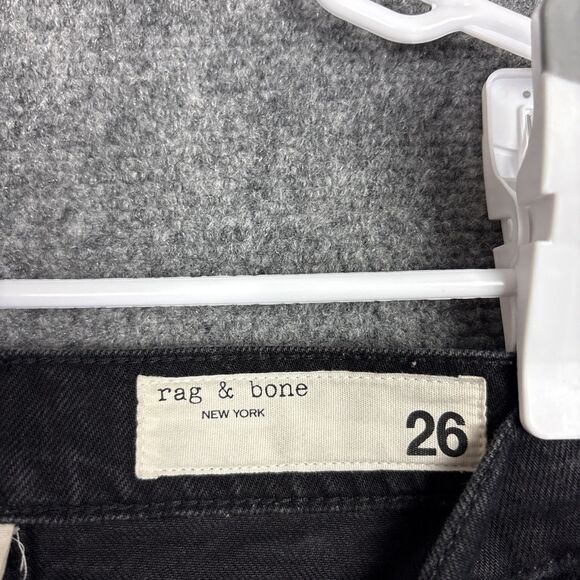 Rag & Bone Alex Straight Jeans Womens Size 26 black Button fly - Picture 3 of 12